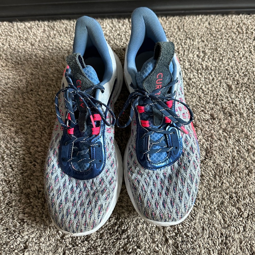 Under Armour Blue and Pink Athletic Shoes with Breathable Mesh